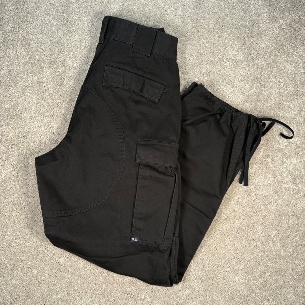 5.11 Tactical Series Black Cargo Pants Mens Medium 74004 Utility Workwear READ